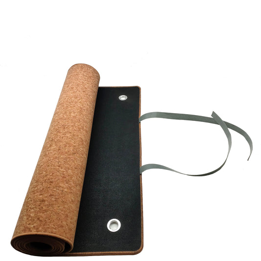 Cork Yoga Mat with Wall Hanging & Carry Strap – Eco-Friendly, Non-Slip & Space-Saving Design - Natural TPE/Rubber